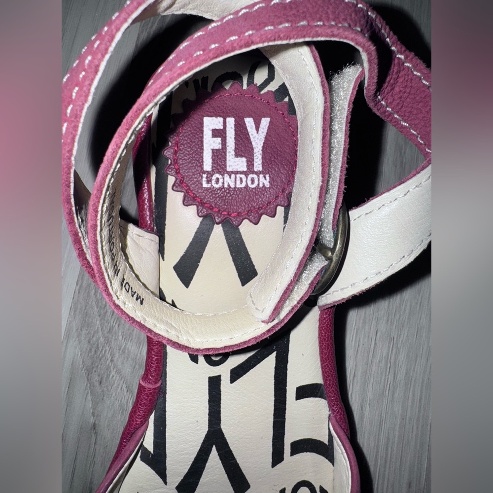Fly London Women's Burgundy Open-Toe Sandals - Picture 7 of 11